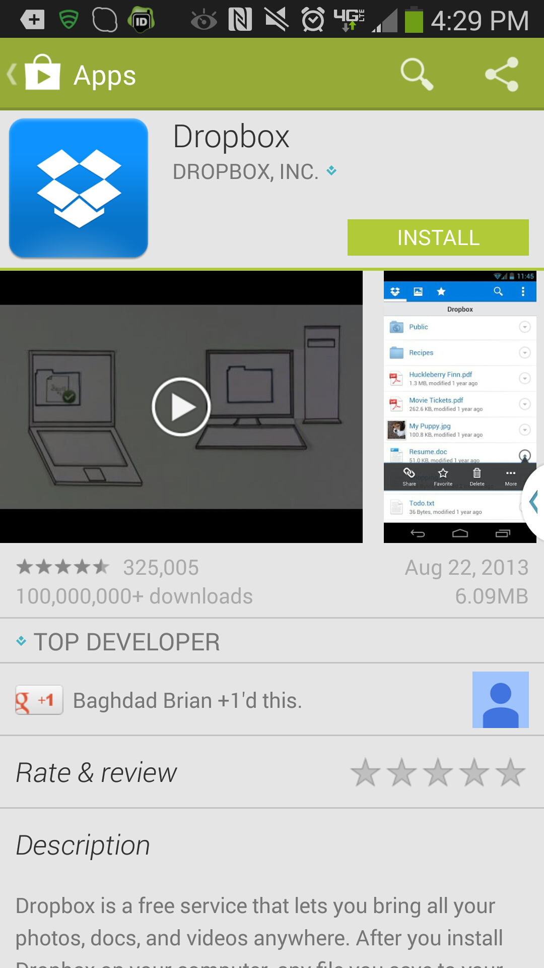 Dropbox 185.4.6054 for android instal