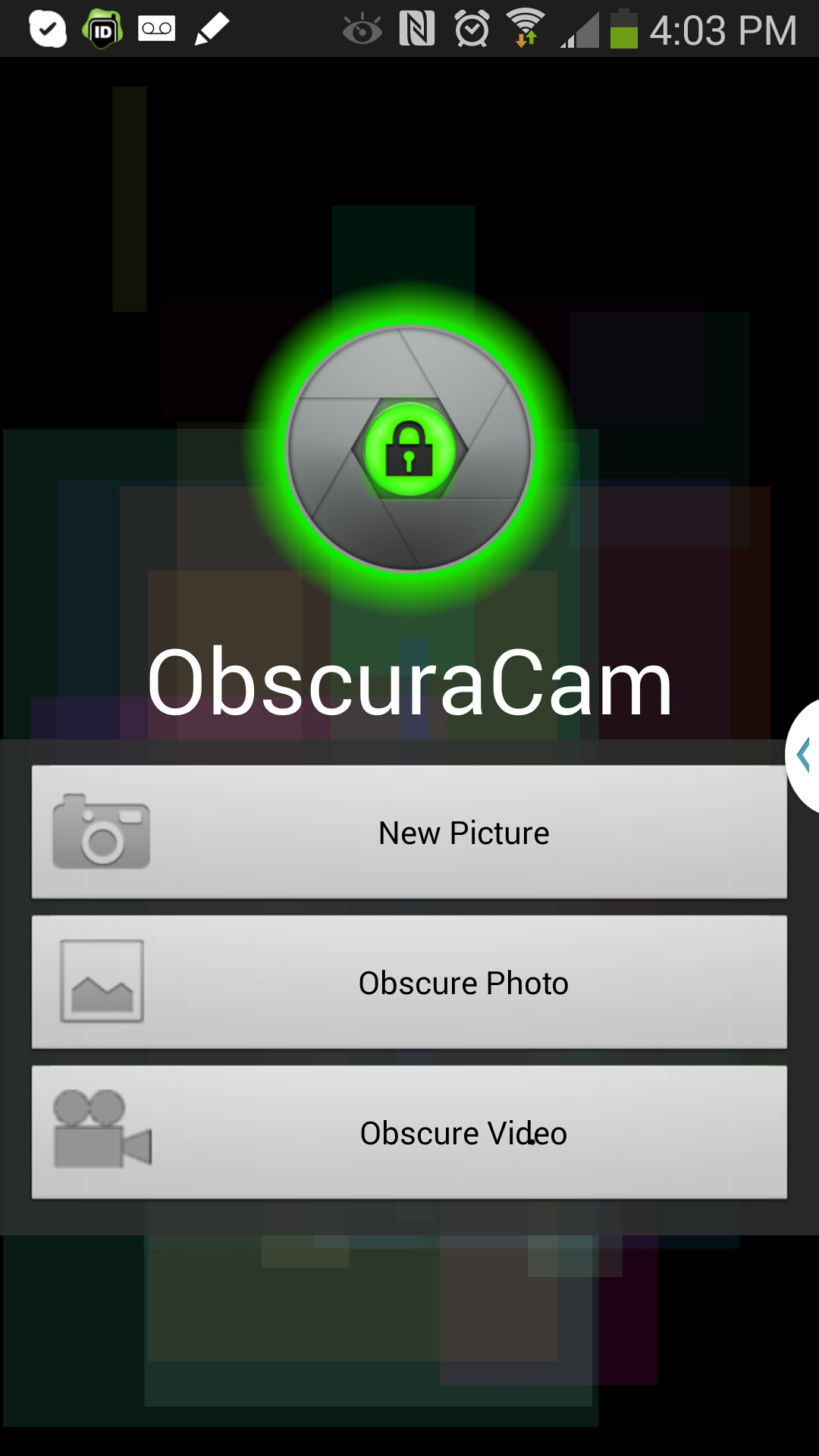 Hands-On: Using ObscuraCam –  ‎تدريب عملي: استخدام  تطبيق ObscuraCam